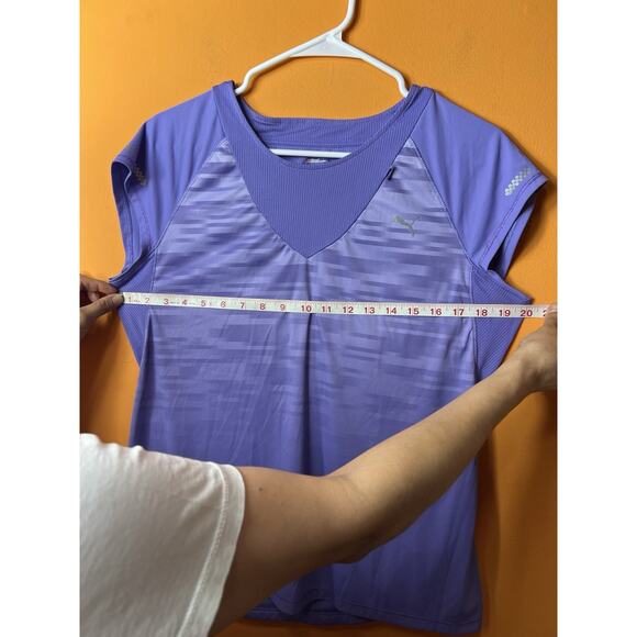 PUMA Sport Running Top Women's Size XL Black Short Sleeve Open Shoulder - Picture 8 of 9